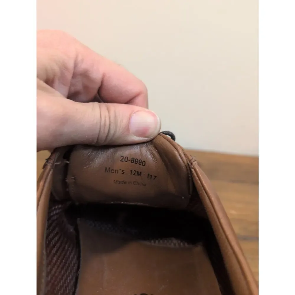 Johnston & Murphy Shoes Mens 12 M Stanton Run Off Oxford Dress 20-8990 Brown